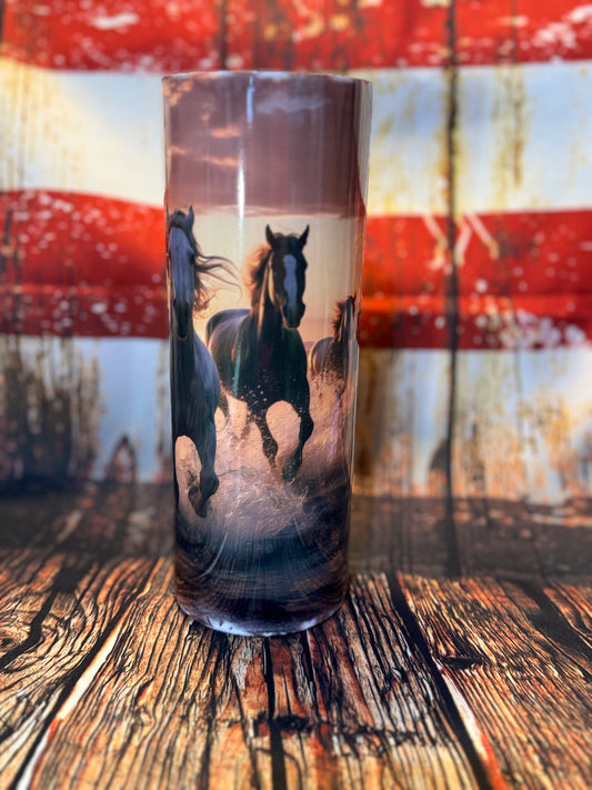 Running Horses- Tumbler or coffee mug