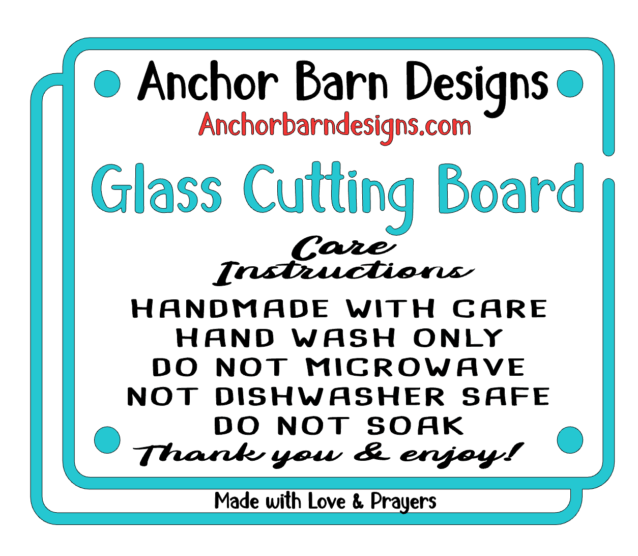 Glass Cutting Board & Tea Towels Custom Ordered